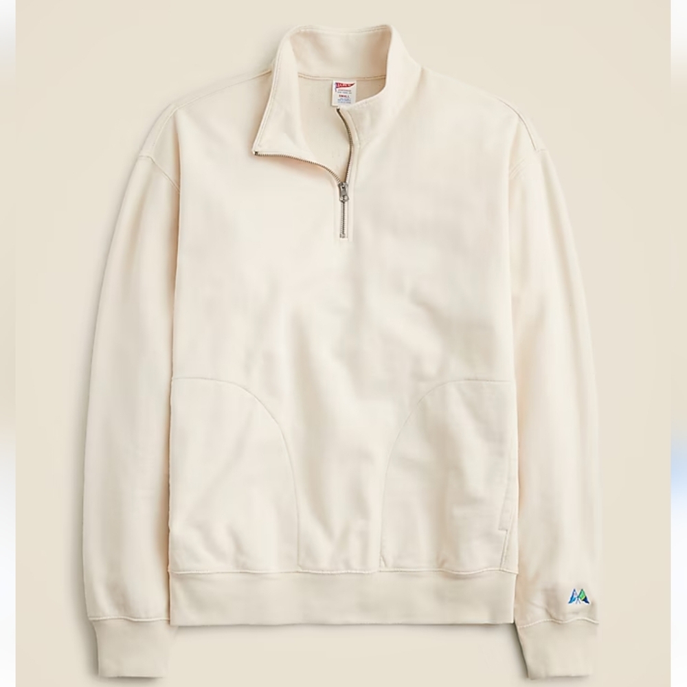J. Crew men's large Relaxed-fit lightweight french terry quarter-zip sweatshirt